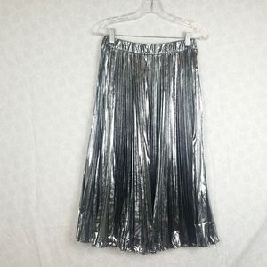 Michael by Michael Kors metallic silver maxi skirt